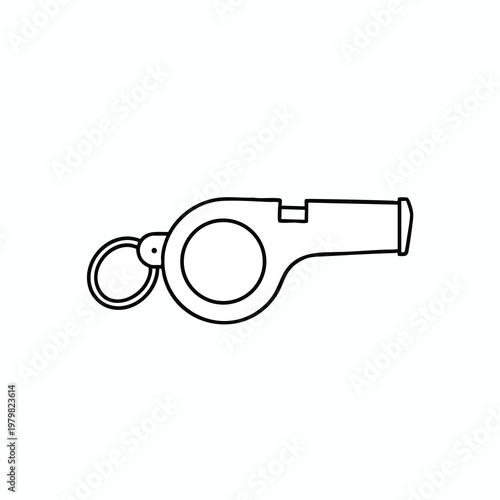 Minimalist Line Drawing of a Whistle for Sports and Safety Themes