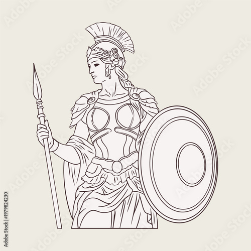 Ancient Greek and Roman Elements Illustration Set, Classical Sculpture, Column and Vase Line Art Collection