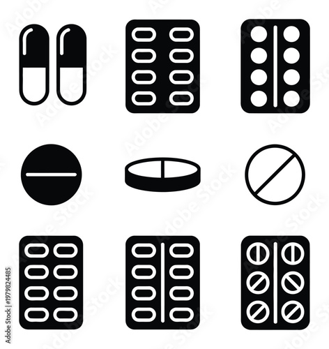 Collection of Pharmaceutical Pills and Blister Packs