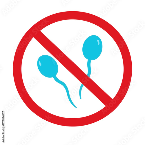 Sperm Prohibition Symbol Flat Icon