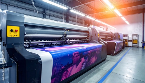 Large Format Printing Machines in a Modern Industrial Setting.
