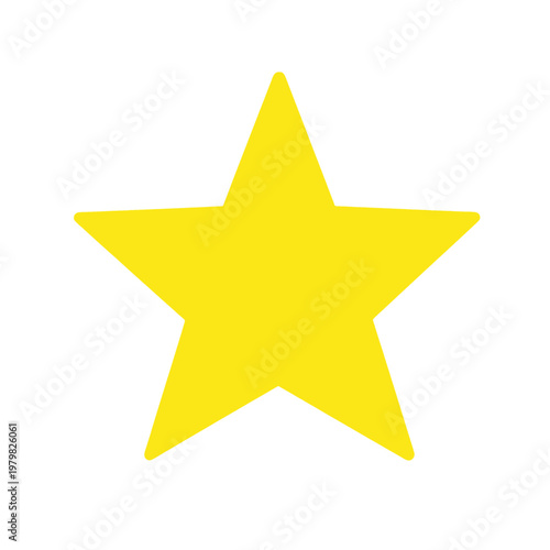 Yellow Star Flat Icon on Black Background