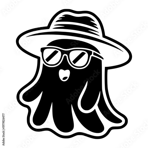 Ghost with Sunglasses and Sun Hat