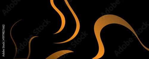 abstract fiery background with orange and black wavy fluid lines creating motion