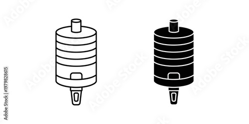 dual cylindrical mechanical springs isolated on white background vector illustration
