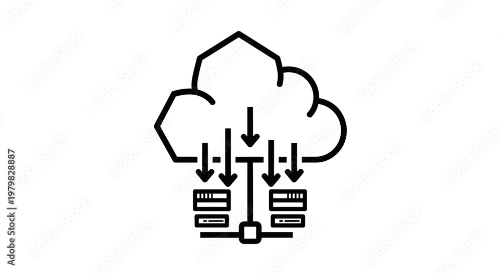 Fototapeta premium Cloud Computing Data Storage and Transfer Icon.