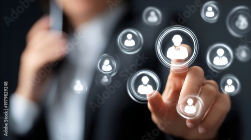 Digital Network Connection,Business Contact, Human Link Concept.Business Networking, Digital Connection, Human Resources, Communication Technology, Social Network, Customer Relationship, Corporate Int