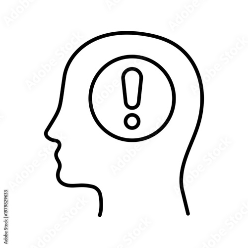 Autism awareness icon. Healthcare and neurodiversity line symbol. Black and white.