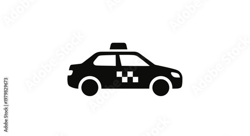 Black silhouette of a taxi cab.