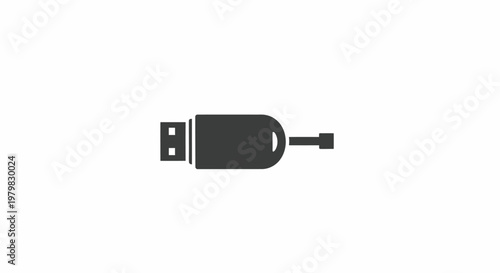 Black USB flash drive device.