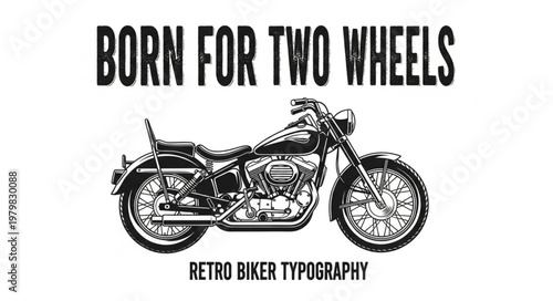 Retro Motorcycle Biker Typography Design.