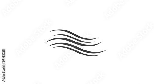 Black wavy lines graphic design element.