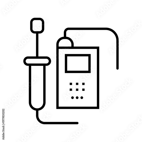 In vitro fertilisation icon. Healthcare and fertility line symbol. Black and white.
