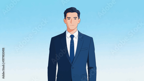 Animated man in suit and tie