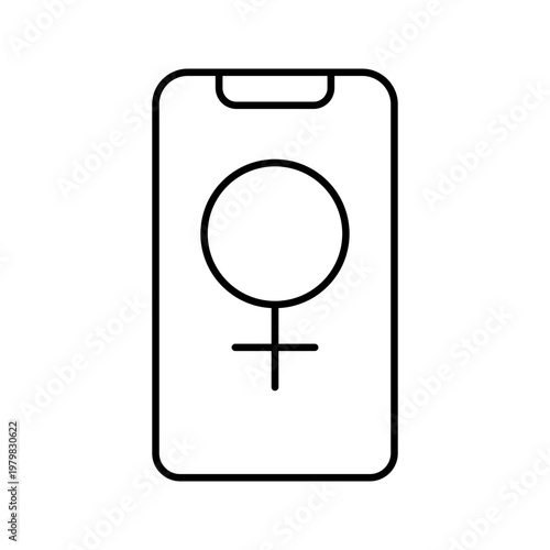Pregnancy app icon. Healthcare and pregnancy line symbol. Black and white.