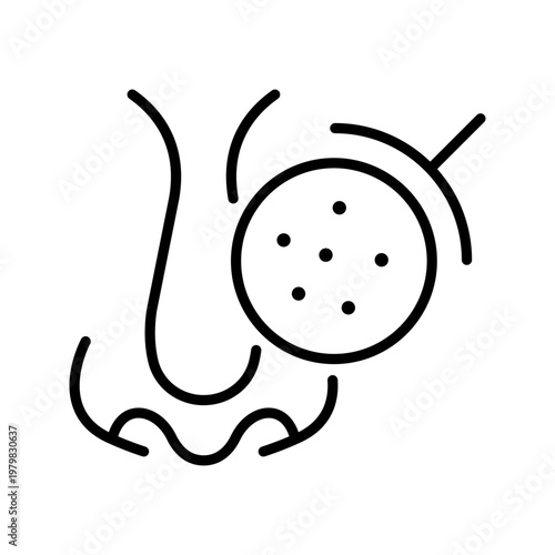 Pyoderma infection icon. Healthcare and dermatology line symbol. Black and white.
