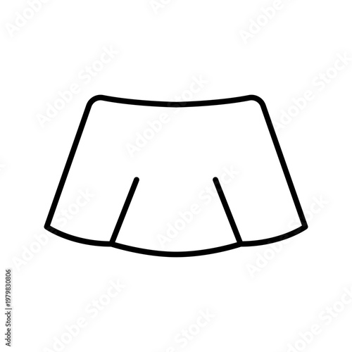 Tennis skirt icon. Sports and sportswear line symbol. Black and white.