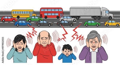 People reacting to loud noise.