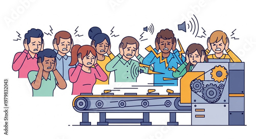 People reacting to loud noise.