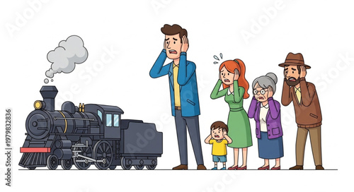 People waiting for old train.