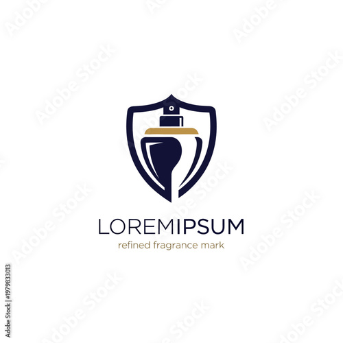 Luxury perfume bottle logo design.