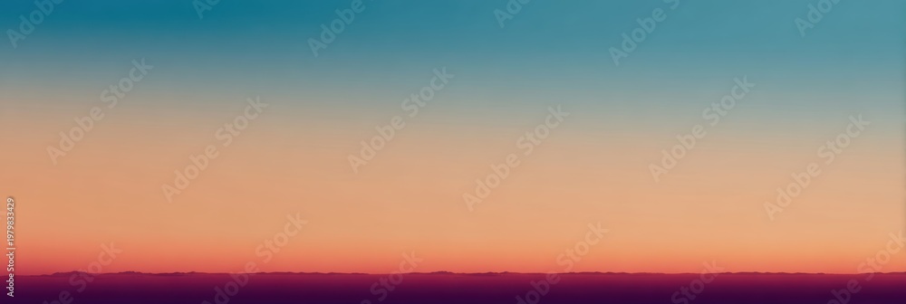 Fototapeta premium Serene Sunset Over Horizon with Soft Gradient Colors in Sky