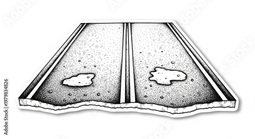 Puddles on a Textured Road Surface.