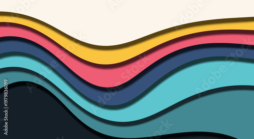 Abstract Wavy Layers Background Design.