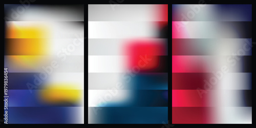 Abstract Neon Gradient Poster Background Set