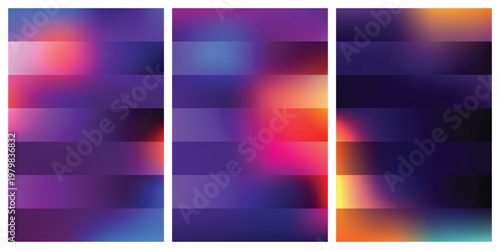 Modern Gradient Poster Background Collection, Abstract Shapes and Color Blend Design