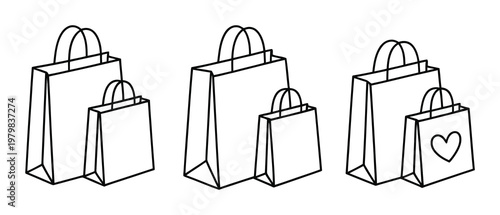 Foto Simple Line of Three Pairs of Shopping Bags