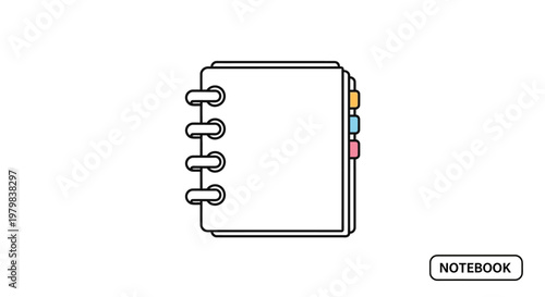 Colorful spiral bound notebook paper.