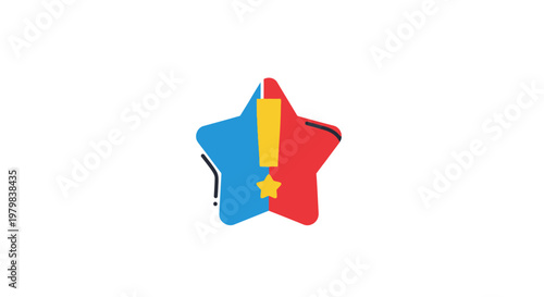 Colorful star shape with sections.