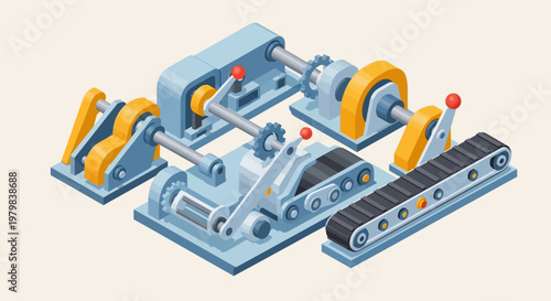 Industrial Conveyor Belt Mechanisms and Machinery Components.