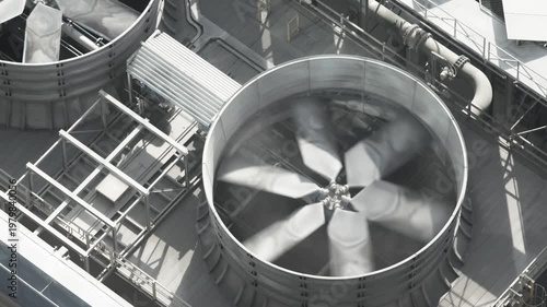 cooling fan rotation in an industrial cooling station
