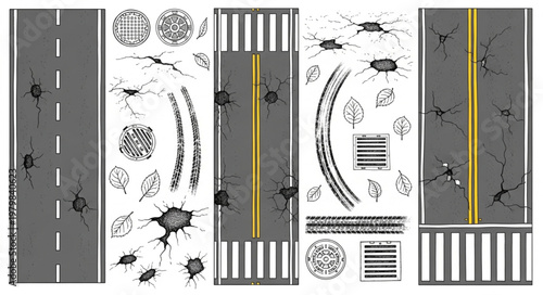 Road elements and textures for design.
