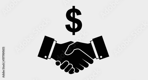Business handshake with dollar sign.