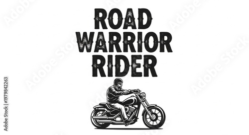 Road Warrior Rider Motorcycle Biker Graphic Design.
