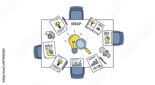 Business team brainstorming meeting ideas concept.