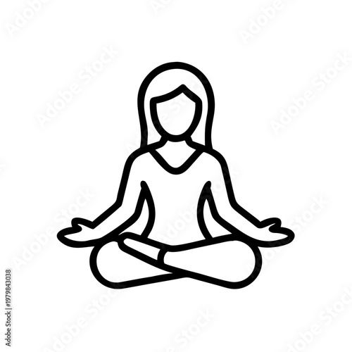 Woman in yoga pose icon