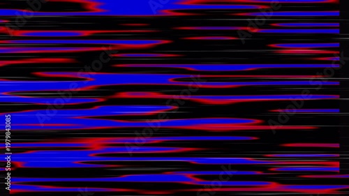 Aggressive red and blue chromatic aberration glitch exhibiting erratic horizontal distortions simulating a severe digital network broadcast error loop 4K UHD