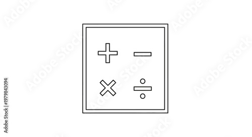 Calculator device with math symbols.