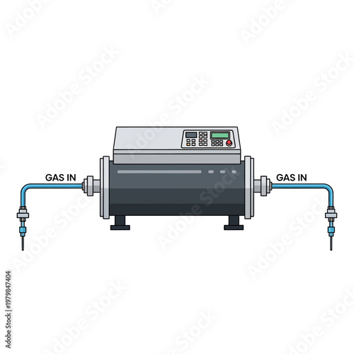 Scientific Gas Analyzer with Inlets and Digital Display - Laboratory Equipment