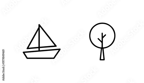 Minimalist business partnership and agreement line icons set