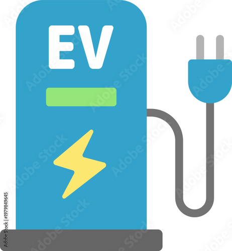 EV充電スタンドのアイコンのイラスト