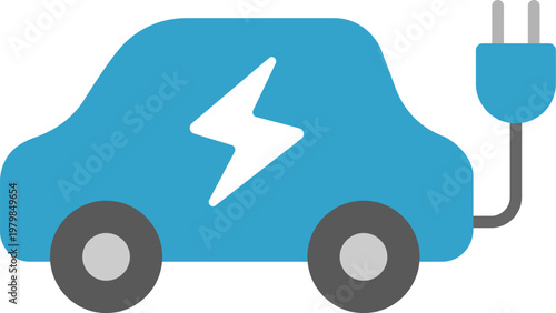電気自動車のアイコンのイラスト