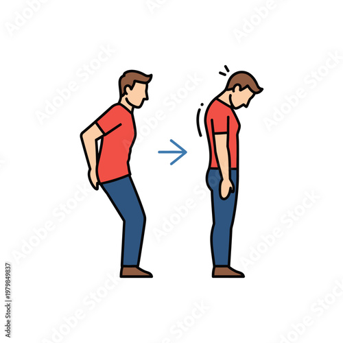 Man's Posture Correction: Before and After Bad Posture Fix