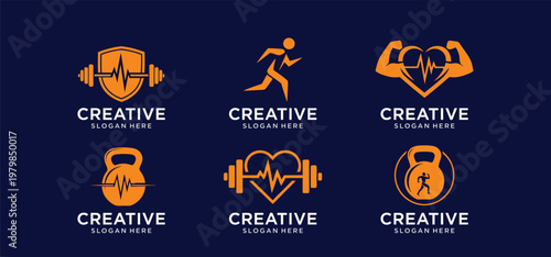 Fitness Training, Workout and Healthy Lifestyle logo