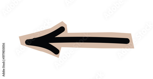 Hand drawn cutout kid crayon illustration. Children lines icon, figure, chalk shape, scribble, pencil, marker collage with beige craft paper. Child geometric element. Doodle vector illustration.