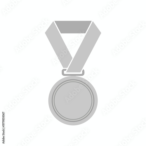 Close up of a Silver Medal on Ribbon for Sports or Achievement Recognition